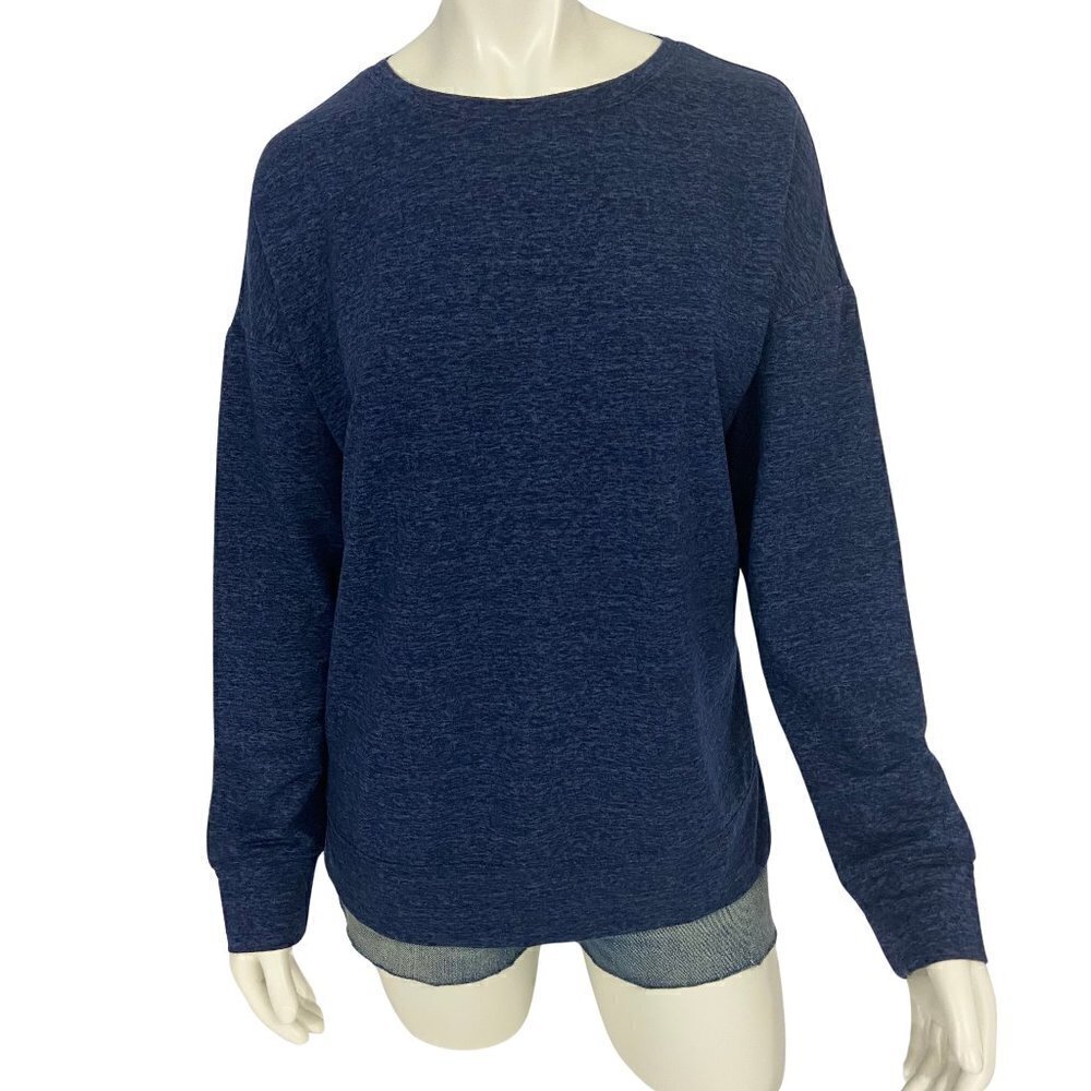 32 Degrees Heat Women's Fleece Sweater Top Sz L Heathered Blue Long Sleeve NWOT